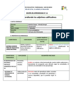 Sesion Aprendiendo Los Adjetivos Calificativos.