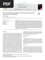 Effect of Laser - MIG Hybrid Welding On Microstructure and Properties of Seismic Steel Plate For Buildings