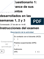 Examen - (AAB01) Cuestionario 1 - Mida El Avance de Sus Conocimientos Desarrollados en Las Semanas 1, 2 y 3 1