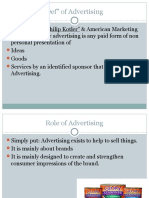 Role of Advertizement