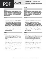 Focus2 2E Unit Test Dictation Listening Reading Unit5 GroupA B ANSWERS