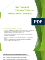 ACCOUNTING FOR SPECIAL TRANSACTIONS - Construction Contracts