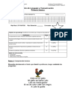 PRUEBA LENGUAJE N1 Primero Basico