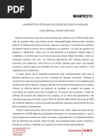 Manifiesto de Veteranos Militantes Del Psoe de Andalucía