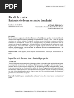 Más Allá de La Crisis. Horizontes Desde Una Perspectiva Descolonial