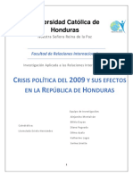 Informe Sobre La Crisis Política Del 2009 y Sus Efectos en La República de Honduras