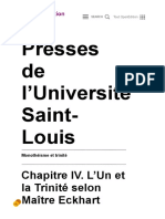 L'Un Et La Trinité Selon Maître Eckhart