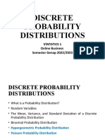 Statistics 1 - Sesi 9 - Discrete Probability Distributions (Cont.)