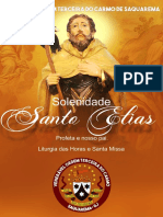 Solenidade de Santo Elias Profeta, Pai e Inspirador Da Nossa Ordem.