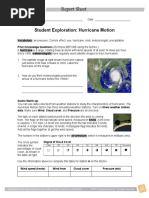 Report Sheet: Student Exploration: Hurricane Motion