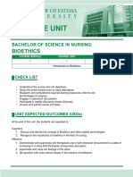 Course Unit 1 Introduction To Bioethics Theories and Virtue Ethics