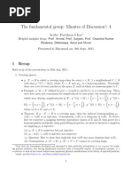 The Fundamental Group: Minutes of Discussion - 4: 1 Recap