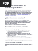 Por Qué Son Tan Necesarios Los Conectores Gramaticales