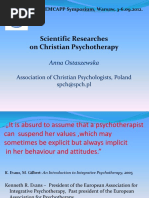 Anna Ostaszewska - Scientific Researches On Christian Psychotherapy