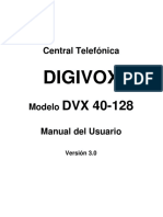 Central Telefónica DIGIVOX. Modelo DVX Manual Del Usuario. Versión 3.0