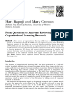 Bapuji Crossan 2004 ML - From Questions To Answers - Reviewing Organizational Learning Literature