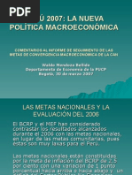 Waldo Mendoza Sobre Política Económica