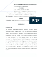 Joakim Lesuli Vs Barnabas Mallya (Land Appeal No 14 of 2020) 2021 TZHC 3713 (17 June 2021)