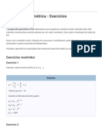 Exercícios de Progressão Geométrica Resolvidos e Comentados - Toda Matéria