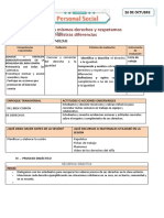 Sesion de Aprendizaje Tenemos Los Mismos Derechos y Respetamos Nuestras Diferencias 3a