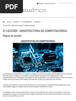 9° INFORMÁTICA - 27.LECCIÓN - ARQUITECTURA DE COMPUTACIONAL - Página de Estudio