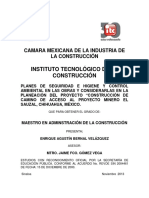 Planes de Seguridad e Higiene y Control de Medio Ambiente en Obras