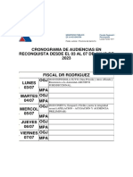 Cronograma de Audiencias en Reconquista Desde El 03 Al 07 de Julio de 2023