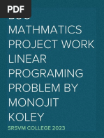 BSC Mathmatics Project Work Linear Programing Problem by Monojit Koley From Burdwan University