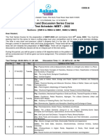 Test Series - NEET - Schedule (XII & RM) For NEET-2022 - Phase-01 - Code-B