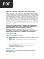 Tipos de Sistemas Espaciales en Teledetección