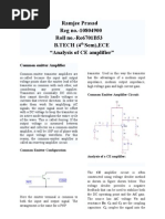 Analysis of CE Amplifier