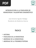 Inroduccion A La Fisiología de Hemostasia y Algoritmo