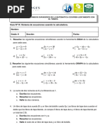 Guía 14 - Sistema de Ecuaciones Usando Calculadora - G9 - 2023