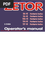 Zetor 8641 9641 10641 11441 11741 Operators Manual