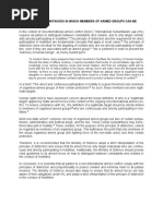 Question 1 - Circumstances in Which Members of Armed Groups Can Be Targeted in A Niac