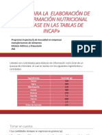 Calculo Nutricionales A Partir de Las Tablas Del Incap