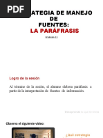 S12 La Paráfrasis Como Manejo de Fuentes 2023 Marzo