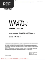 Komatsu Wheel Loader Wa470 7 Shop Manual