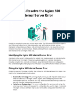 How To Resolve The Nginx 500 Internal Server Error