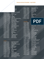 PLC 23 04 April Group Workout Timetable M Young