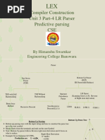 Compiler Construction Unit 3 Part-4 LR Parser Predictive Parsing CSE