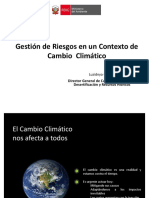 Gestión de Riesgos en Un Contexto de Cambio Climático