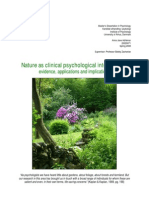 Nature As Clinical Psychological Intervention: Evidence, Applications and Implications