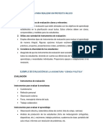 GUIA PARA REALIZAR UN PROYECTO AULICO - Evaluacion