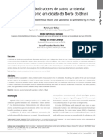 Estudo de Indicadores de Saúde Ambiental e de Saneamento em Cidade Do Norte Do Brasil