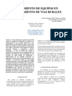 Rendimiento de Equipos en Mejoramiento de Vias Rurales Articulo.