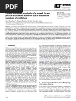 IET-PEL - Comprehensive Analysis of A Novel Three-Phase Multilevel Inverter With Minimum Number of Switches