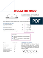 Formulas de MRUV