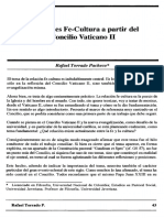 Artículo Relaciones Fe - Cultura A Partir Del Concilio Vaticano II. 26-6-23