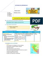 D1 A2 SESION PS. Conociendo Las Regiones de Nuestro Perú.